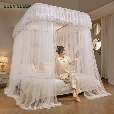 Màn mùng khung  không khoan tường - màn ngủ công chúa