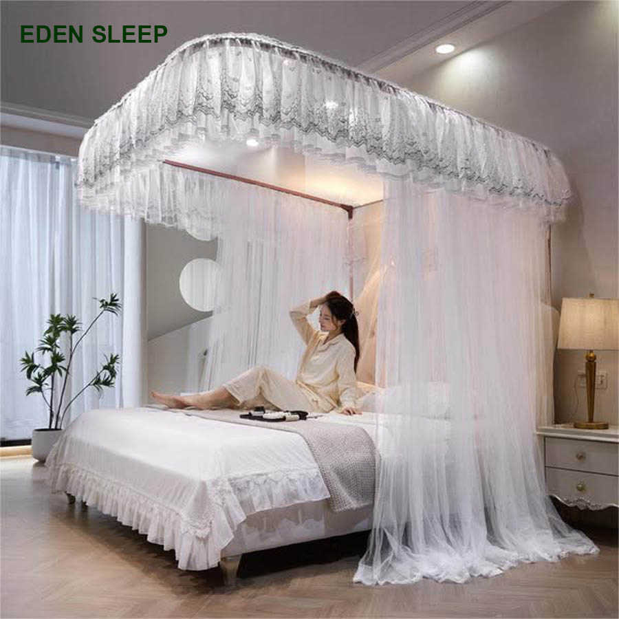 Màn mùng khung  không khoan tường - màn ngủ công chúa