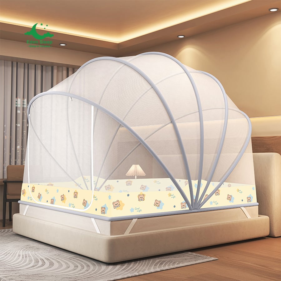 Màn xếp chống muỗi  thông minh   1m2 , 1m4, 1m5 , 1m6, 1m8x2m , 2m2 gấp xếp gọn siêu tiện lợi màn tự bung -mùng ngủ chống muỗi