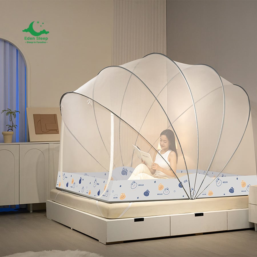 Màn xếp chống muỗi  thông minh   1m2 , 1m4, 1m5 , 1m6, 1m8x2m , 2m2 gấp xếp gọn siêu tiện lợi màn tự bung -mùng ngủ chống muỗi