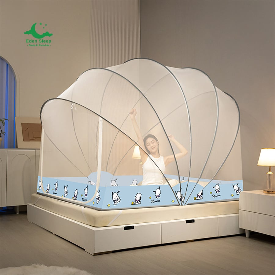 Màn xếp chống muỗi  thông minh   1m2 , 1m4, 1m5 , 1m6, 1m8x2m , 2m2 gấp xếp gọn siêu tiện lợi màn tự bung -mùng ngủ chống muỗi
