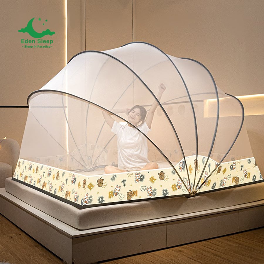 Màn xếp chống muỗi  thông minh   1m2 , 1m4, 1m5 , 1m6, 1m8x2m , 2m2 gấp xếp gọn siêu tiện lợi màn tự bung -mùng ngủ chống muỗi