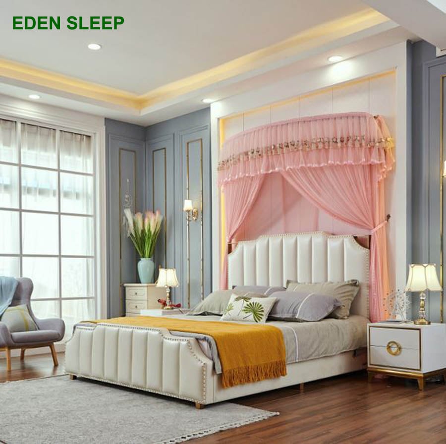 Màn khung bán nguyệt xếp gọn -Mùng khung xếp thông minh khoan tường - kéo dây dòng rọc