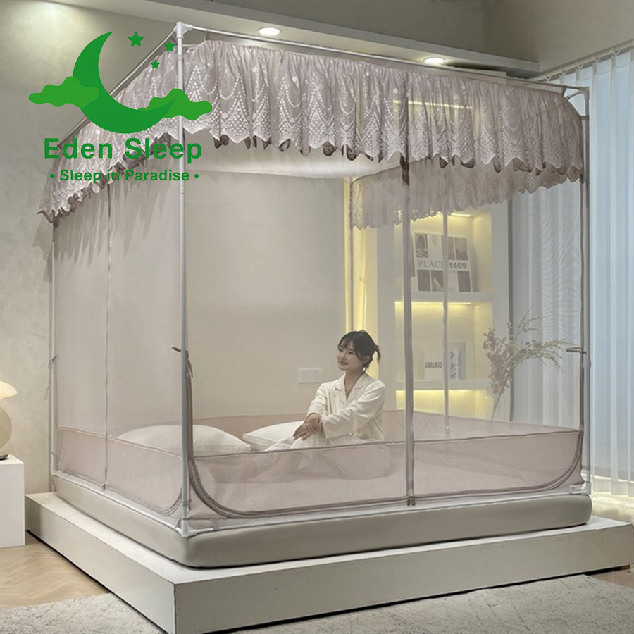 Màn Khung Vuông Cao Cấp Chống Muỗi - Chống bé Ngã - Màn ngủ công chúa hiện đại