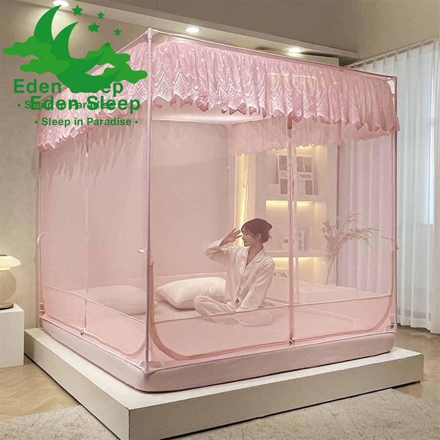 Màn Khung Vuông Cao Cấp Chống Muỗi - Chống bé Ngã - Màn ngủ công chúa hiện đại