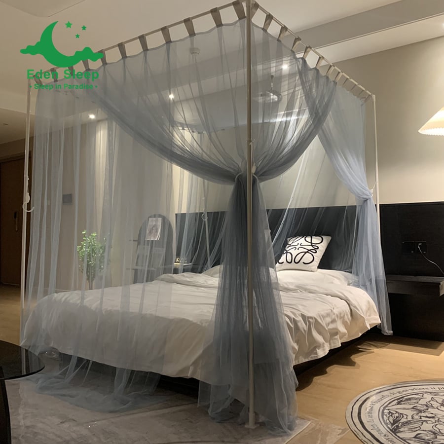 Màn khung không khoan tường kiểu dáng khách sạn resort homestay  gia đình  khung thép Không gỉ - Mùng ngủ chống muỗi hiện đại