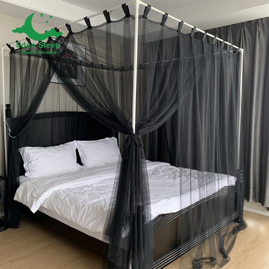 Màn khung không khoan tường kiểu dáng khách sạn resort homestay  gia đình  khung thép Không gỉ - Mùng ngủ chống muỗi hiện đại