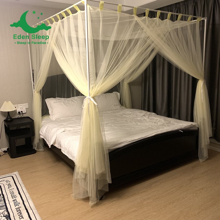 Màn khung không khoan tường kiểu dáng khách sạn resort homestay  gia đình  khung thép Không gỉ - Mùng ngủ chống muỗi hiện đại