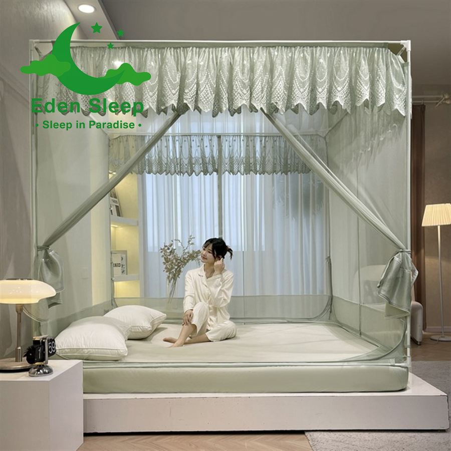 Màn Khung Vuông Cao Cấp Chống Muỗi - Chống bé Ngã - Màn ngủ công chúa hiện đại