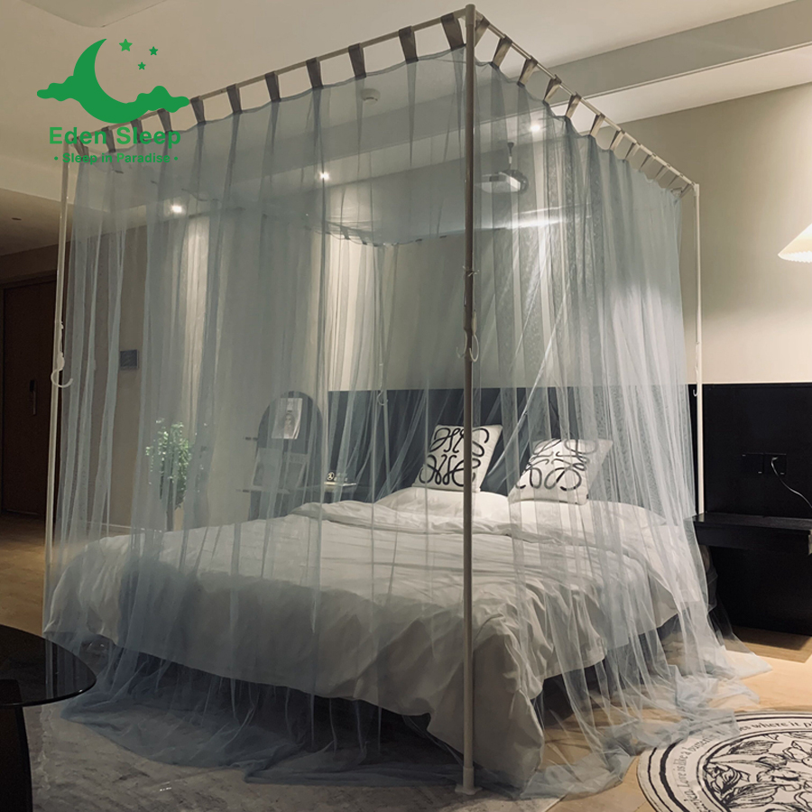 Màn khung không khoan tường kiểu dáng khách sạn resort homestay  gia đình  khung thép Không gỉ - Mùng ngủ chống muỗi hiện đại