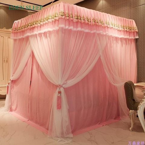 Hàng loại 1 SẴN  Màn công chúa vải 2 lớp  khung toàn bộ inox  chống muỗi , màn ngủ hiện đại khách sạn resort