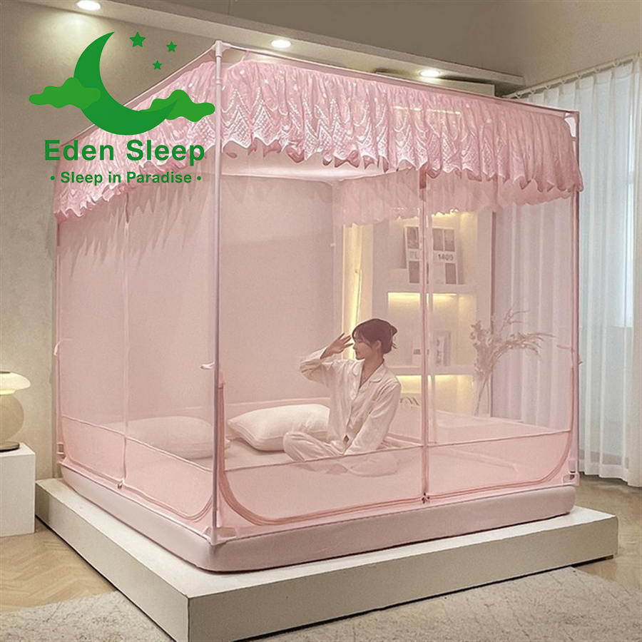 Màn Khung Vuông Cao Cấp Chống Muỗi - Chống bé Ngã - Màn ngủ công chúa hiện đại