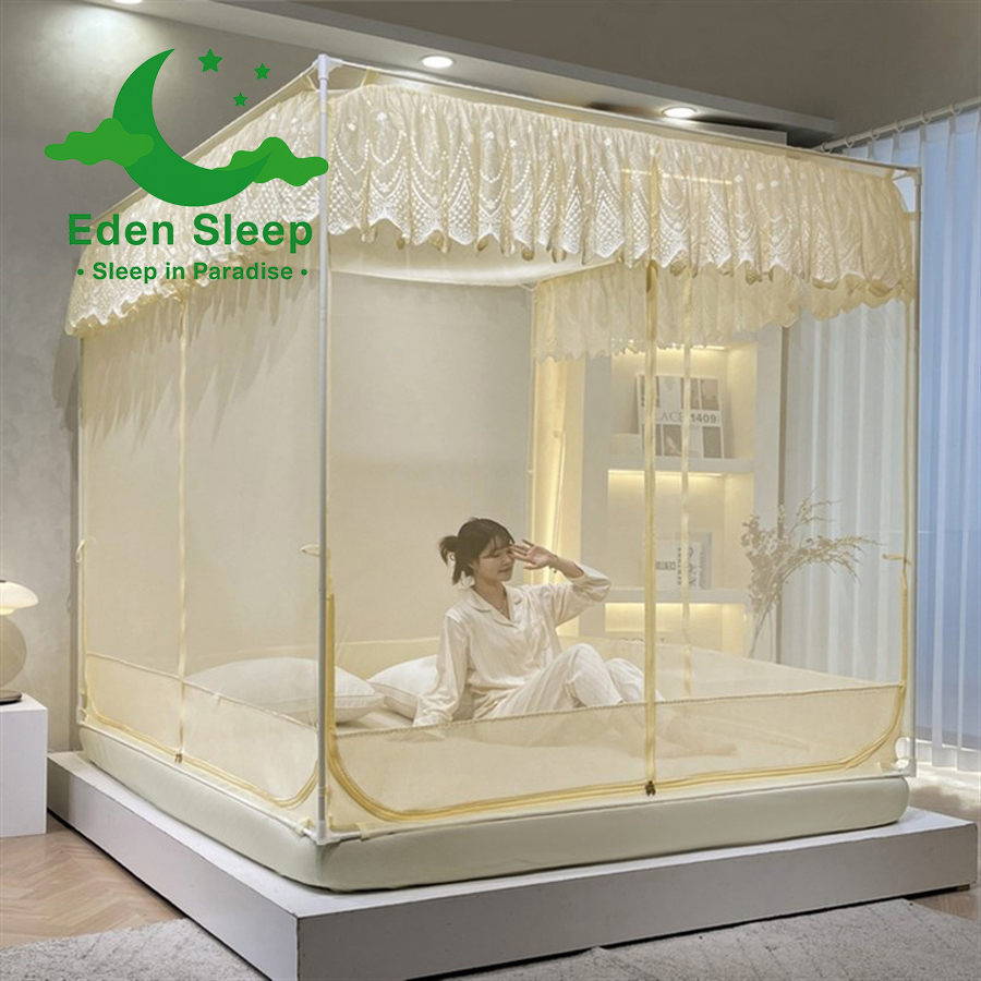 Màn Khung Vuông Cao Cấp Chống Muỗi - Chống bé Ngã - Màn ngủ công chúa hiện đại