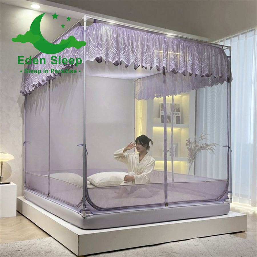 Màn Khung Vuông Cao Cấp Chống Muỗi - Chống bé Ngã - Màn ngủ công chúa hiện đại