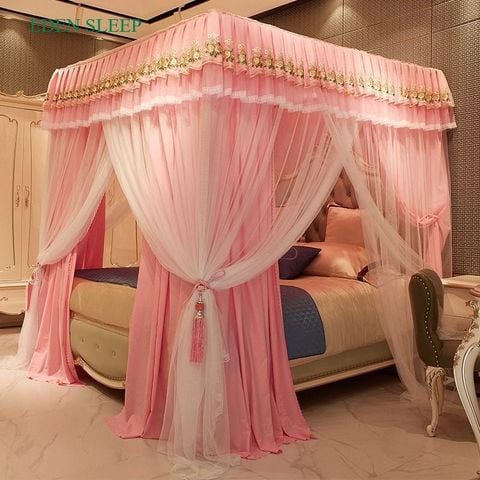 Hàng loại 1 SẴN  Màn công chúa vải 2 lớp  khung toàn bộ inox  chống muỗi , màn ngủ hiện đại khách sạn resort