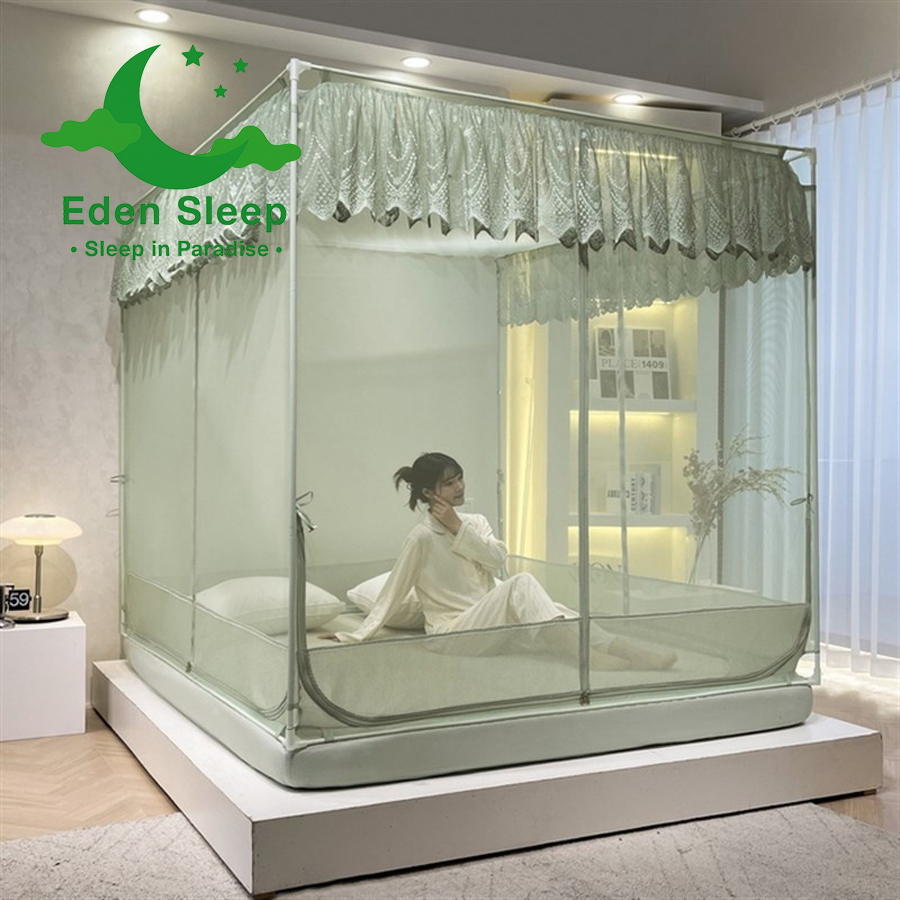 Màn Khung Vuông Cao Cấp Chống Muỗi - Chống bé Ngã - Màn ngủ công chúa hiện đại