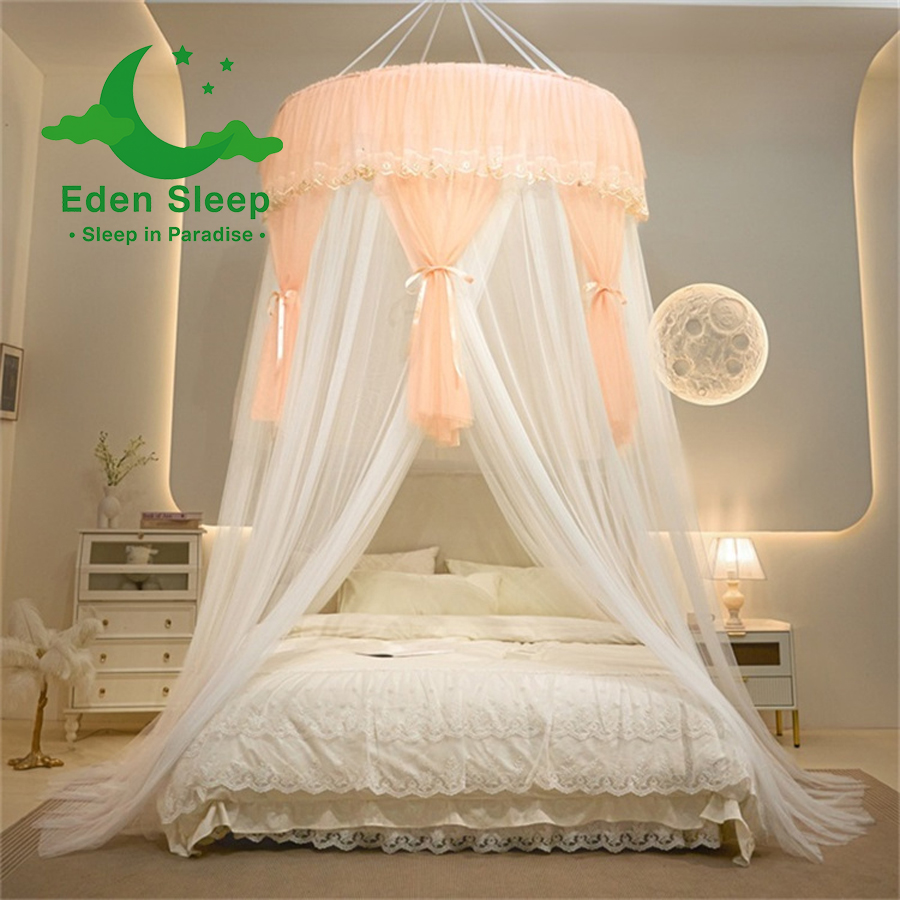 Mùng / Công chúa kiểu mới trần lưới chống muỗi hình tròn  màn tròn công chúa