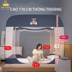Mùng chụp tự bung gấp gọn người lớn Có 3 cửa ,  cao 1m7 chống muỗi côn trùng- màn chụp tự bung gấp gọn màn lều