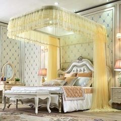 Màn khung không khoan tường có dây kéo ròng rọc cao 2m25   3 cửa , mùng ngủ cao cấp- Chống muỗi