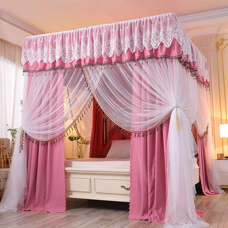 EDEN SLEEP Màn chống muỗi gia đình mùng khung phong cách công chúa, rèm giường trọn bộ màn khung vuông