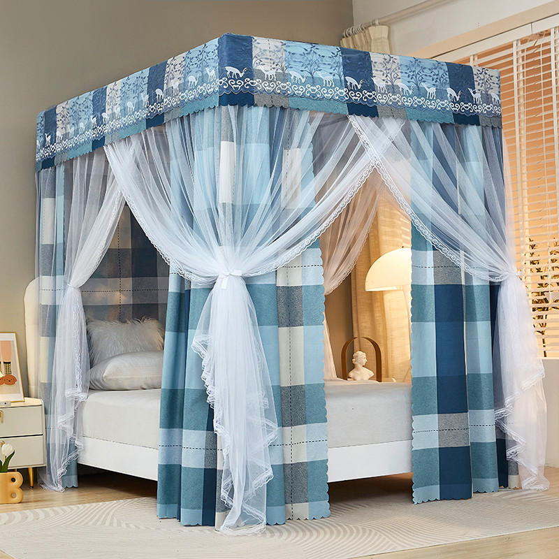 Màn Chống Muỗi Gia Dụng Phong Cách Công Chúa Phòng Ngủ Chống Bụi Trần Dày Dặn Rèm Giường Đôi1.5Gạo1.8Rèm Giường Sàn