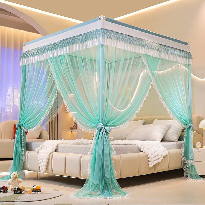 Mẫu MớiALớp Lưới Chống Muỗi Cung Điện Kiểu Sàn Rèm Ngủ Kiểu Pháp Rèm Ngủ Ren Viền Bèo Sợi Lưới Mã Hóa Gia Dụng