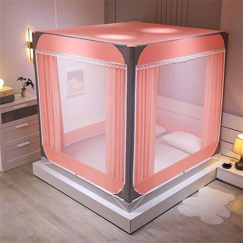 EDEN SLEEP màn chụp chống muỗi trọn bộ mùng khung,cản sáng chống bụi rèm giường 3 cửa có khóa kéo kín chống rơi