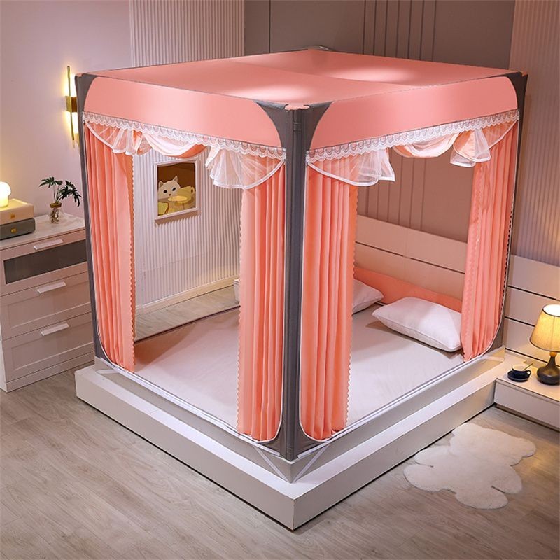 Mẫu Mới2023Màn Chống Muỗi Màn Giường Hai Màu Bao Bọc Hoàn Toàn Chống Bụi Tích Hợp Chống Rơi Cho Bé