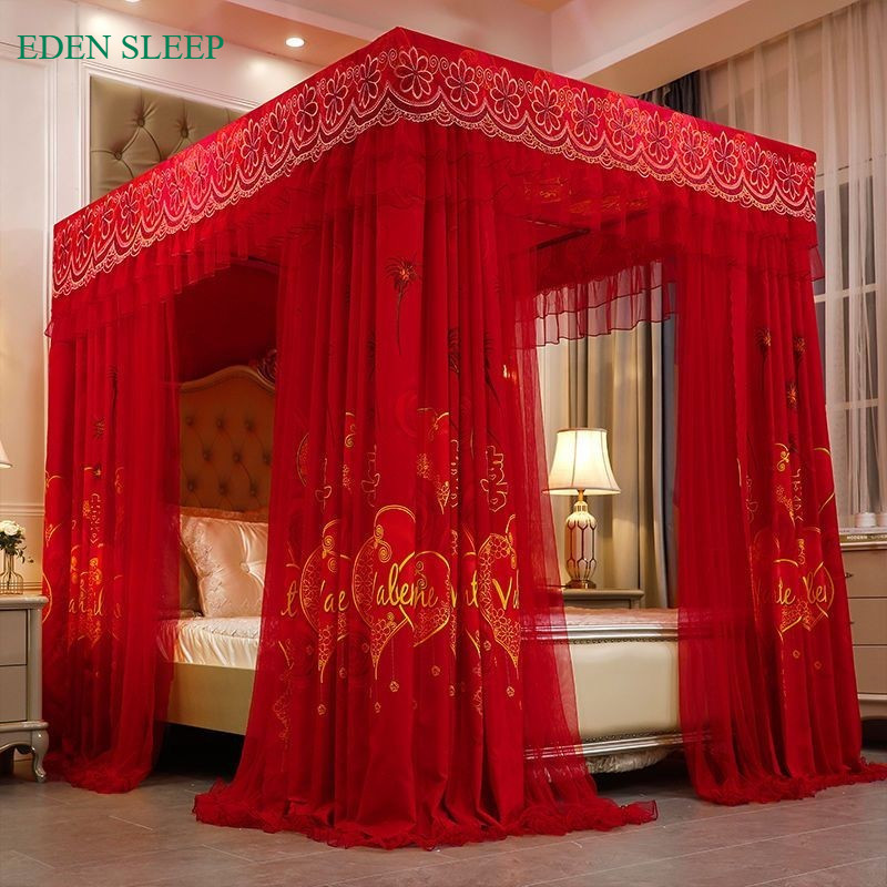 EDEN SLEEP Mùng khung 3 cửa màn chống muỗi gia đình rèm giường chặn ánh sáng,chống bụi rèm dày