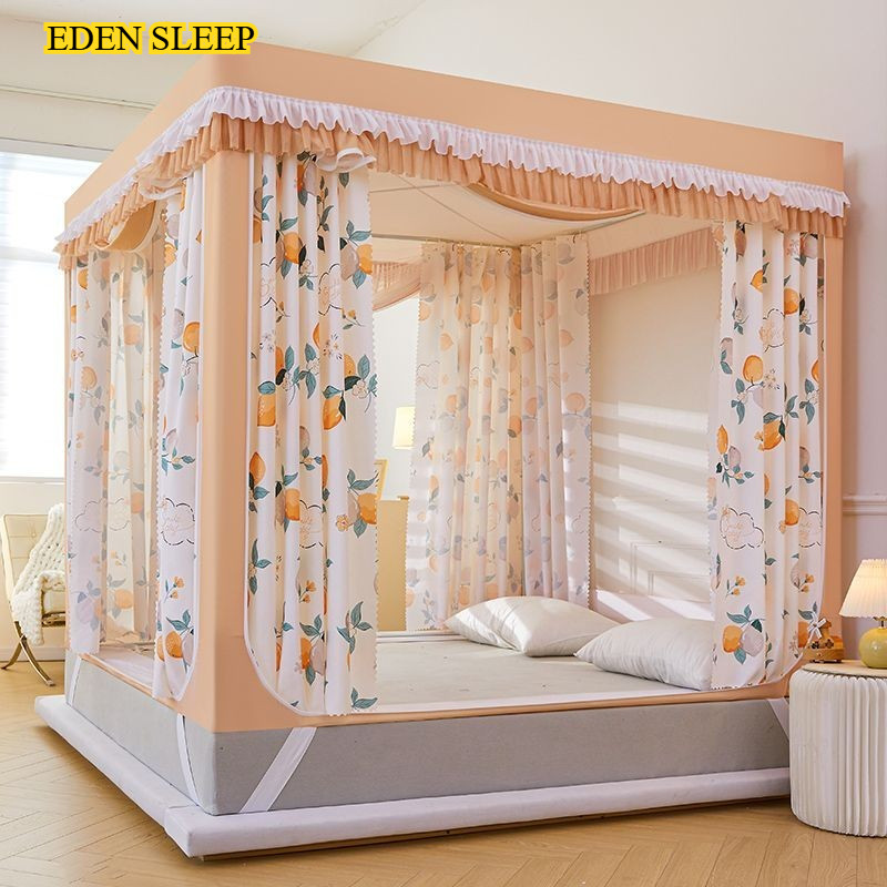 EDEN SLEEP Mùng màn khung chống muỗi, rèm cản sáng chống bụi, 1,5m, 1,8 giường, chống rơi trẻ em, 3 cửa