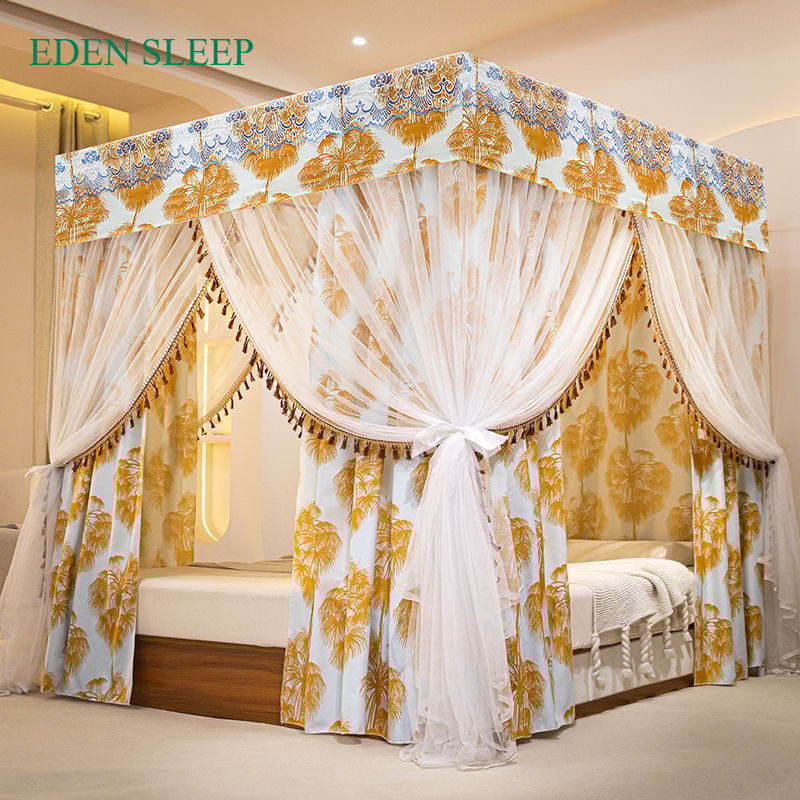 Mùng Màn công chúa không khoan tường cao cấp Chống Muỗi Vải 2 Lớp