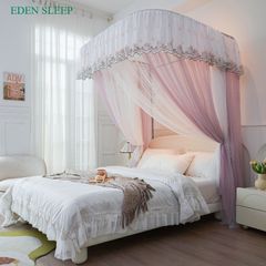 Màn mùng  chống muỗi có thể mở rộng phong cách công chúa  điều chỉnh chiều cao khung thép không gỉ lkhông khoan tường