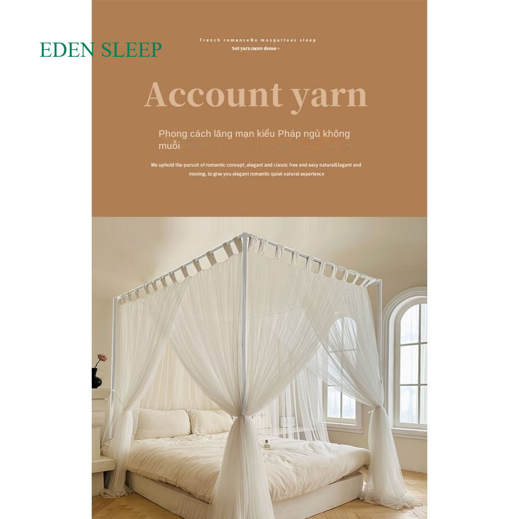Màn mùng khung không khoan tường kiểu dang dáng khách sạn chống muỗi hiệu quả , màn ngủ đẹp hiện đại