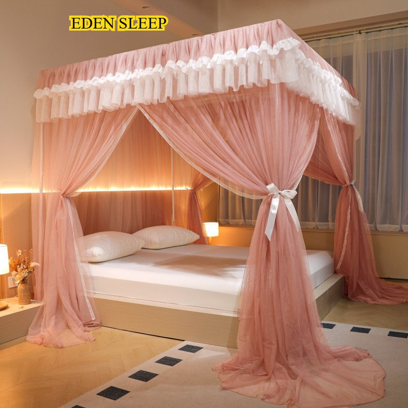 Màn Chống Muỗi Công Chúa Gia Dụng 2025 Kiểu Mới Rèm Giường Phòng Ngủ Cung Điện Cao Cấp Rèm Che Dày Khung Mẫu Mới