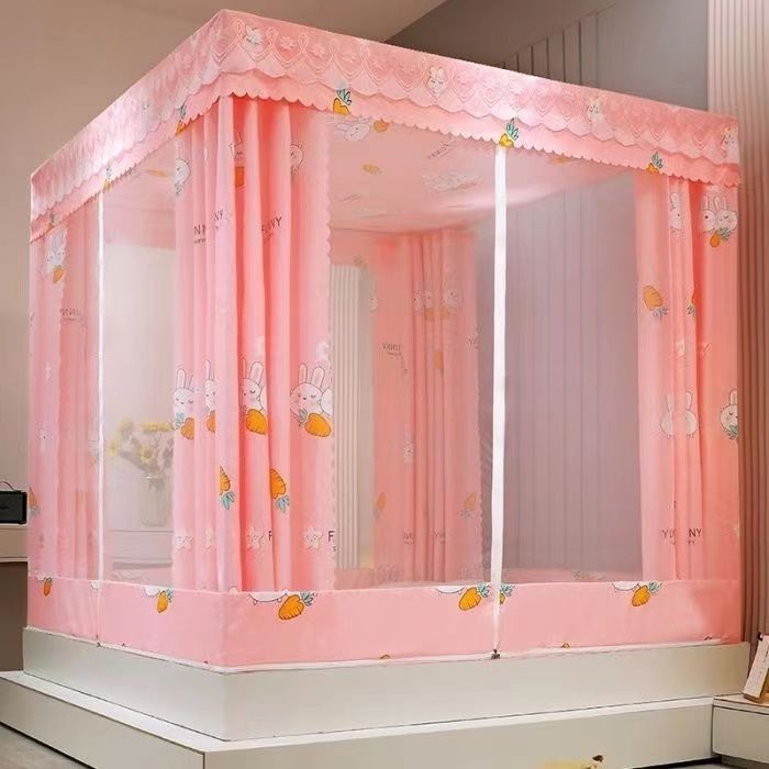 EDEN SLEEP Màn Mùng Chống Muỗi Có Khóa Kéo Chống Bụi, Rèm Giường Dày Chống Rơi,Trọn Bộ Mùng Khung