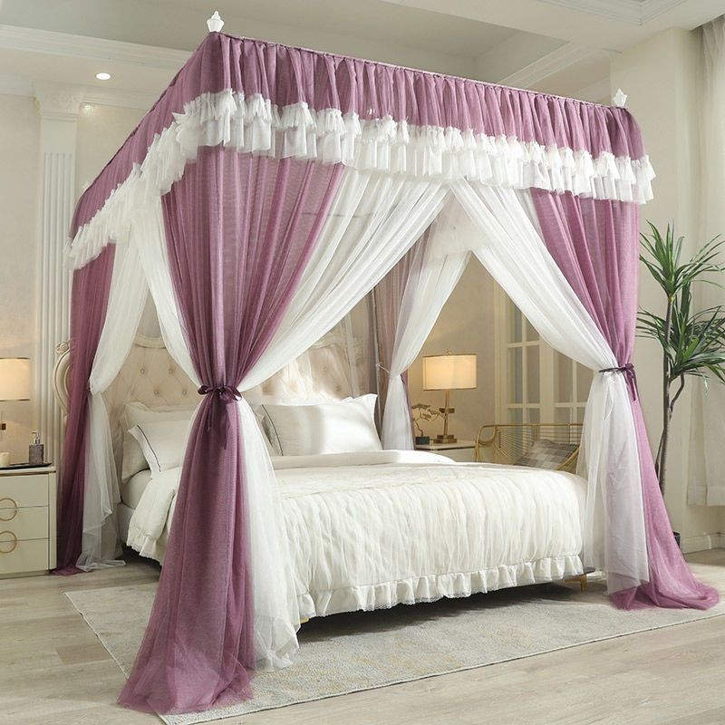 EDEN SLEEP Màn mùng khung 3 cửa phong cách công chúa, rèm giường, mùng chống muỗi cao cấp