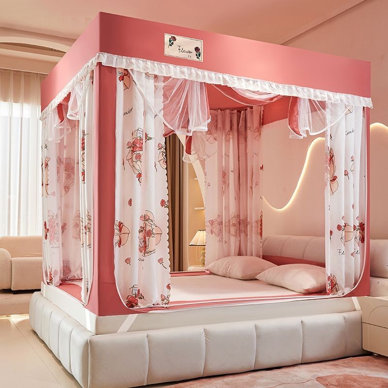 Rèm Chống Muỗi Giường Ngồi Kiểu Mới Phòng Ngủ Gia Đình Kín Hoàn Toàn Nguyên Khối Rèm Giường Chống Rơi Chống Bụi Trẻ Em