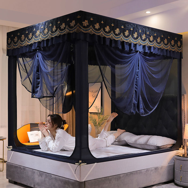 Lưới Chống Muỗi Chống Bụi Gia Dụng Che Nắng Chống Muỗi Mã Hóa Lưới Dày Dặn Khung Ba Cửa1.5Giường1.8Giường1.2