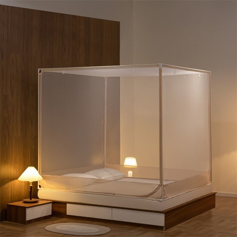 Giường Ngủ Lưới Chống Muỗi Yurt Chống Rơi Trẻ Em Che Ánh Sáng Rèm Cửa Phòng Ngủ Gia Đình Khóa Kéo Hoàn Toàn Kiểu Khăn Tr