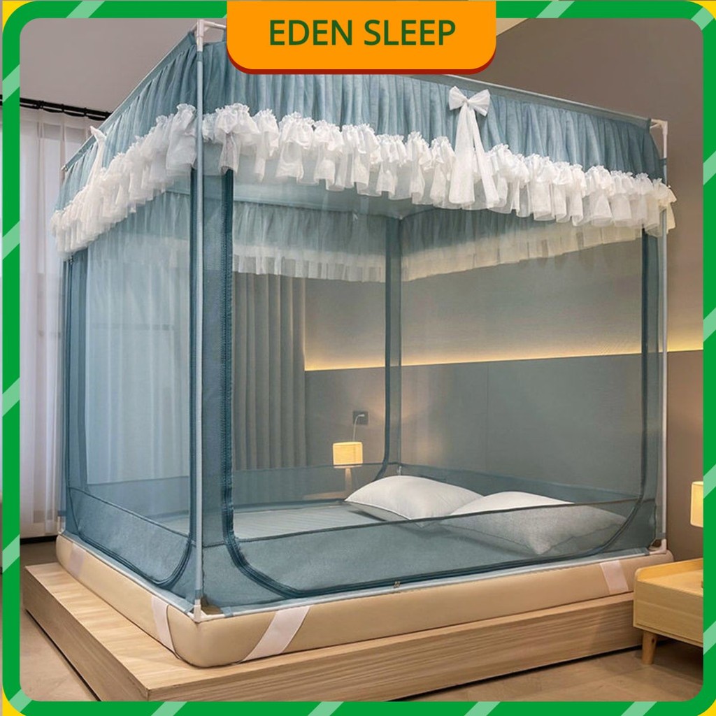 EDEN SLEEP Mùng khung chống muỗi chống rơi màn chụp cho trẻ em phòng ngủ,rèm giường chống bụi trọn bộ mùng khung vuông