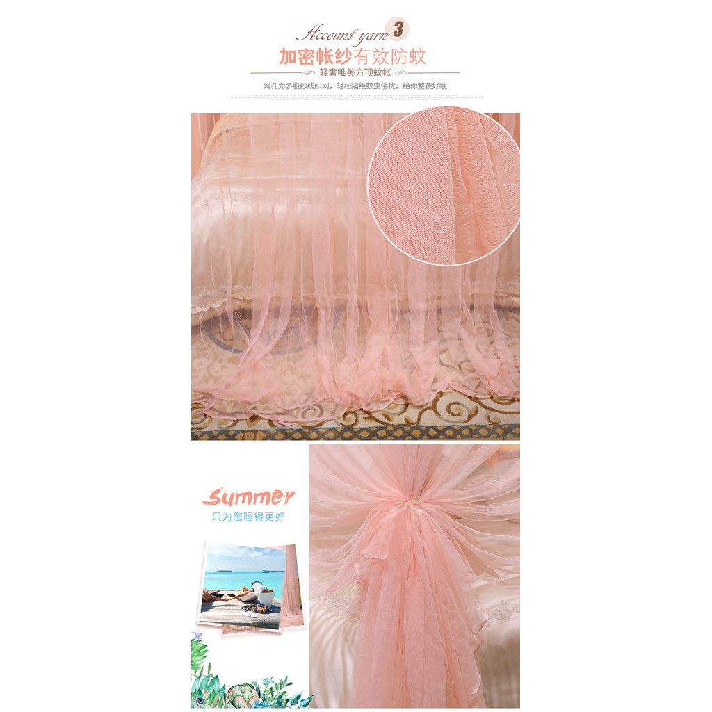 Màn Chống Muỗi Từ Sàn Đến Sàn Cung Điện Mới, Giá Đỡ Bằng Thép Không Gỉ Ba Cửa, Sợi Lều Mã Hóa Cao