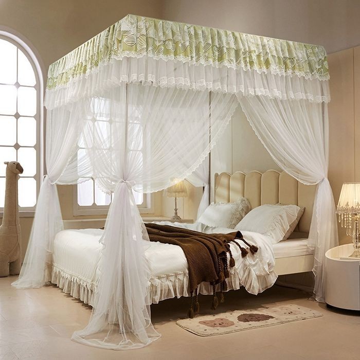 EDEN SLEEP Màn mùng chống muỗi 3 cửa, rèm cản sáng, rèm giường trọn bộ màn khung vuông chống bụi