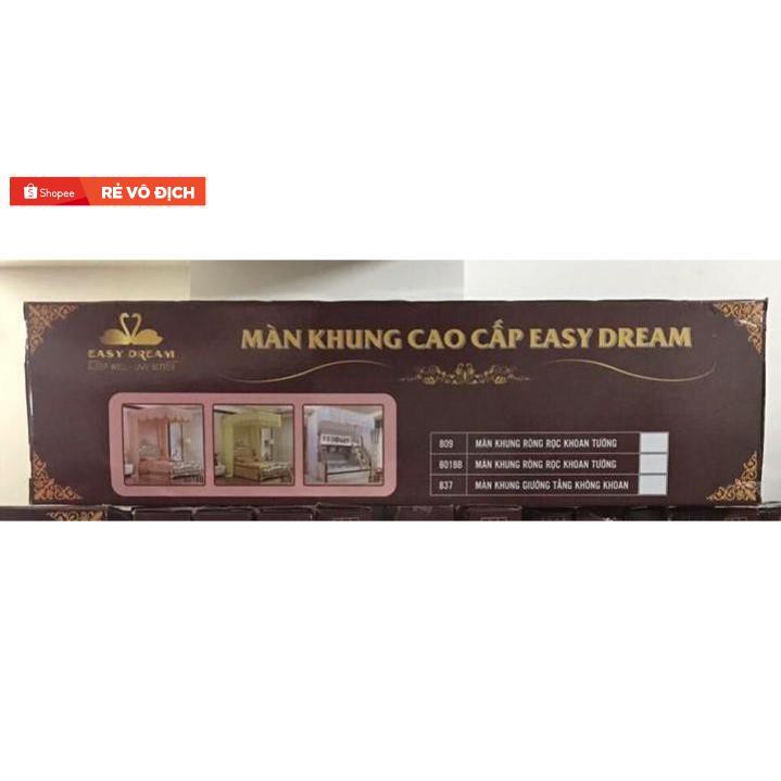 Mùng (màn) khung ròng rọc phải khoan tường có dây kéo -khung hợp kim nhôm tĩnh điện-vải vôn xịn-chống muỗi