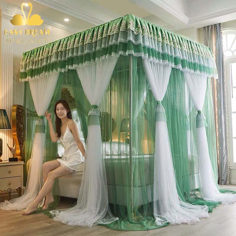 Mùng khung không khoan tường cao cấp  màn ngủ chống muỗi hiện đại decor phòng ngủ - màn cưới đẹp