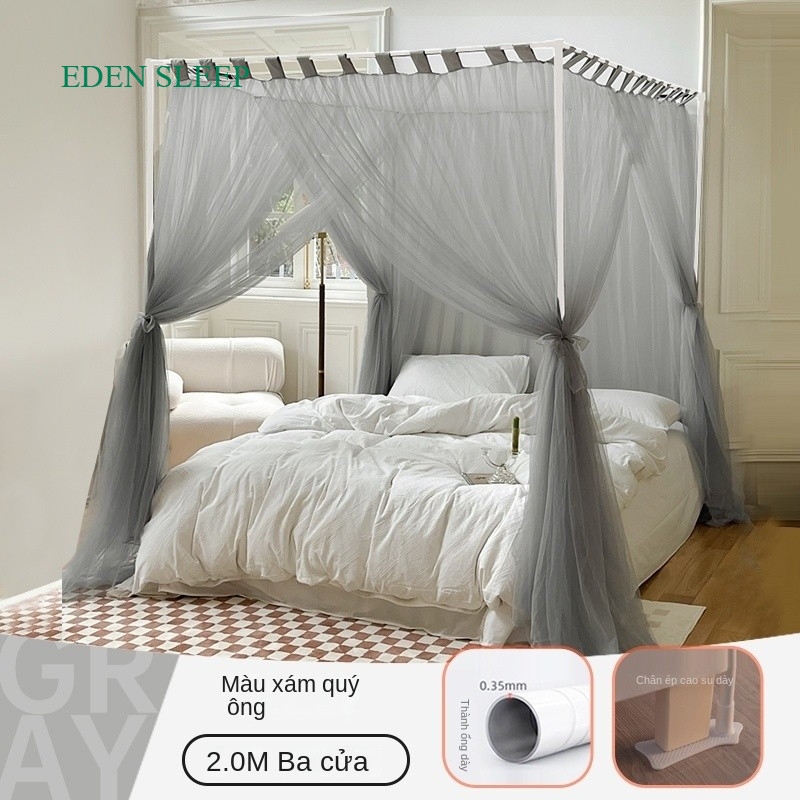 Màn mùng khung không khoan tường kiểu dang dáng khách sạn chống muỗi hiệu quả , màn ngủ đẹp hiện đại