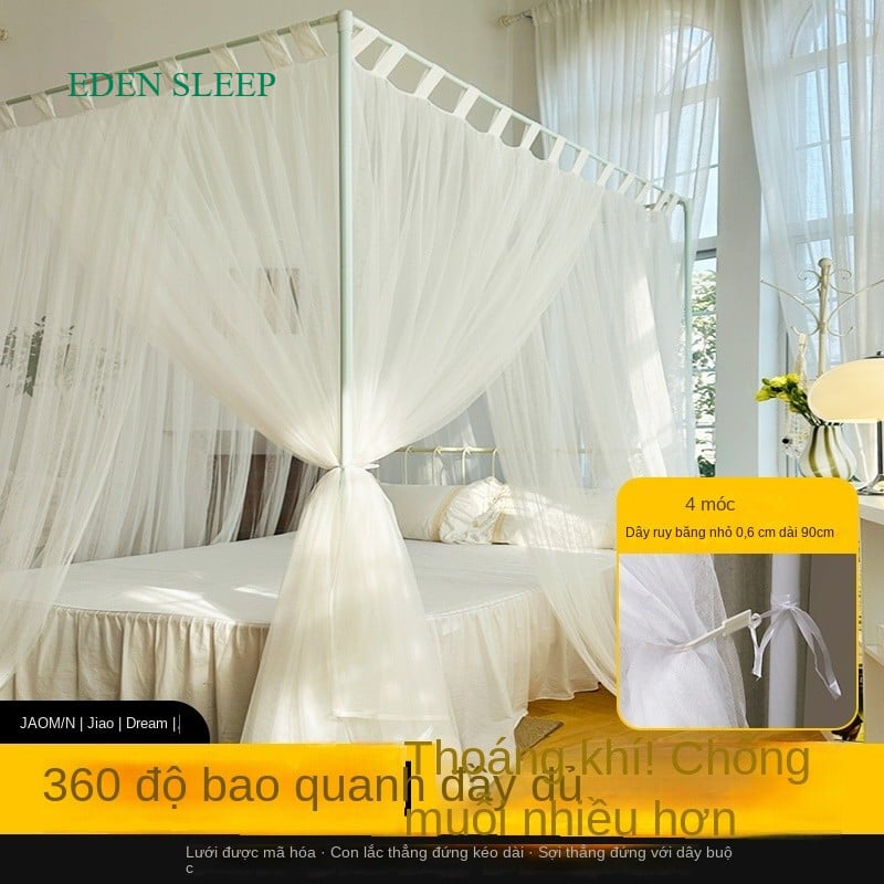 Màn mùng khung không khoan tường kiểu dang dáng khách sạn chống muỗi hiệu quả , màn ngủ đẹp hiện đại