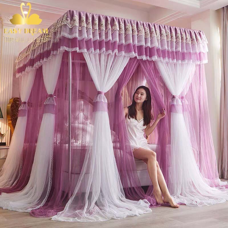 Mùng khung không khoan tường cao cấp  màn ngủ chống muỗi hiện đại decor phòng ngủ - màn cưới đẹp