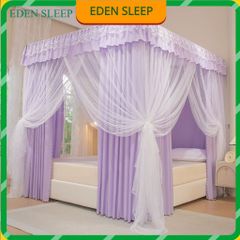 EDEN SLEEP Mùng màn khung chống muỗi 3 cửa gia đình dày rèm giường, phòng ngủ chống bụi mùa hè trọn bộ