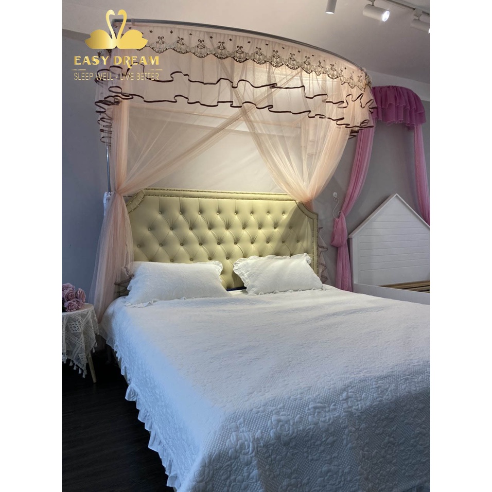 Màn khung thu gọn không khoan tường - mẫu mới - mùng ngủ cao cấp