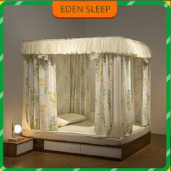 Rèm Giường Chống Sáng Gia Dụng Rèm Chống Rơi Trẻ Em Kiểu Tích Hợp Dây Kéo Ba Cửa Bọc Kín Hoàn Toàn Rèm Chống Bụi Yurt